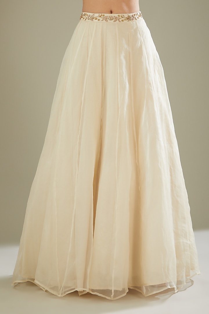 White Embroidered Wedding Lehenga Set by Esha Koul at Pernia's Pop Up Shop