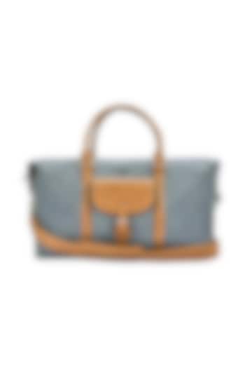 Blue Leather Duffle Bag by ESKE
