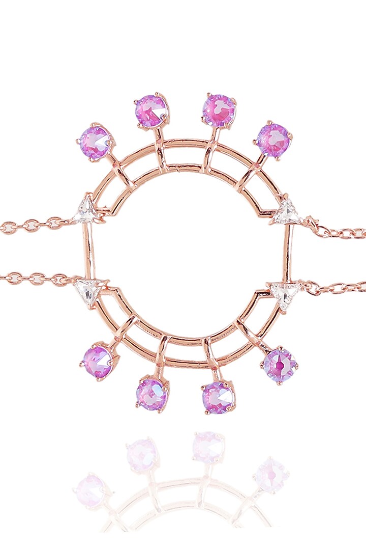 White Rhodium Finish Purple Swarovski Tennis Bracelet by ESME at Pernia's Pop Up Shop