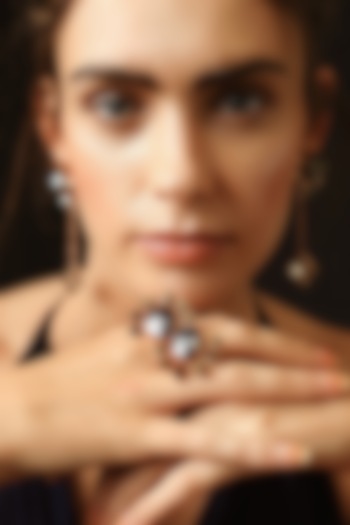 White Rhodium Finish Swarovski Crystal Ring by ESME at Pernia's Pop Up Shop