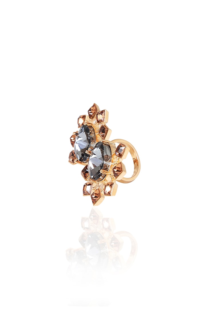 White Rhodium Finish Swarovski Crystal Ring by ESME at Pernia's Pop Up Shop