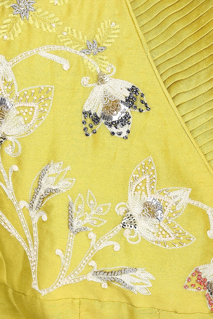 Lime embroidered anarkali gown available only at Pernia's Pop Up Shop.