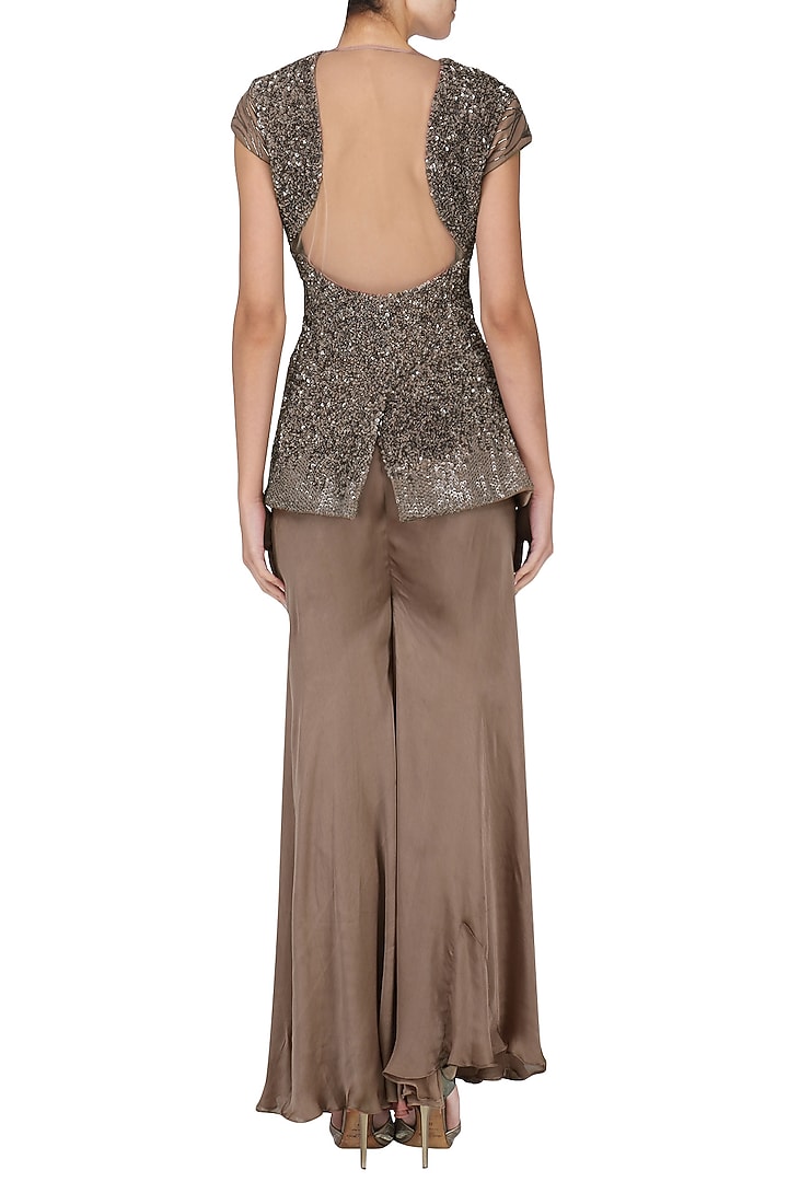 Dusty pink embroidered jacket with pants available only at Pernia's Pop Up Shop.