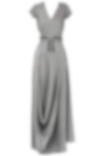 Silver Grey Draped Gown by Esse