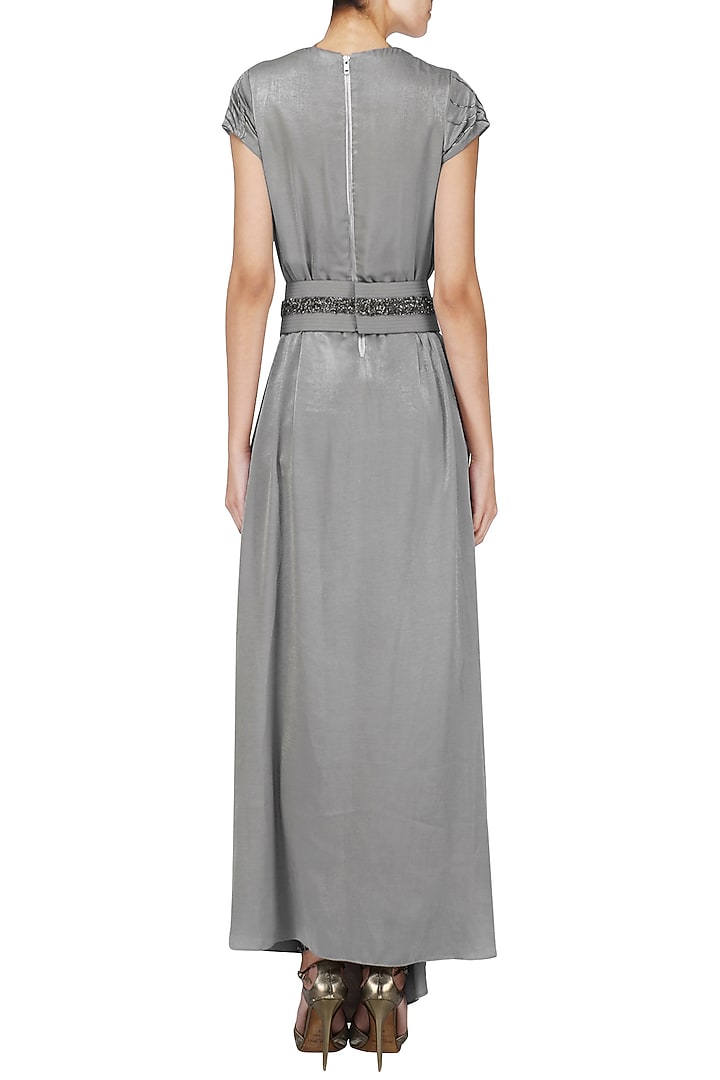 Silver grey draped gown available only at Pernia's Pop Up Shop.