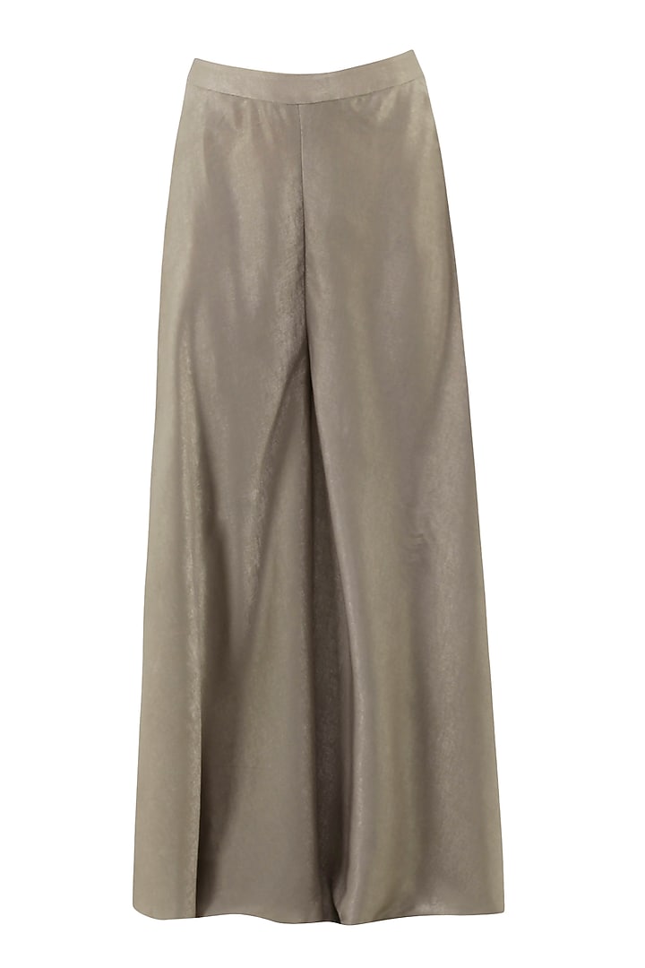 Sand grey embroidered kurta and sharara pants set available only at Pernia's Pop Up Shop.
