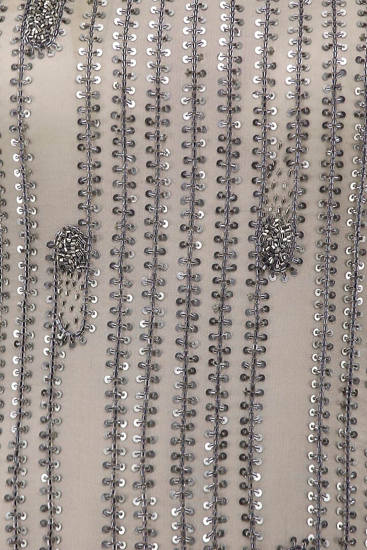 Sand grey embroidered kurta and sharara pants set available only at Pernia's Pop Up Shop.