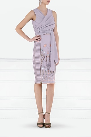 Lilac Embroidered Skirt by Esse
