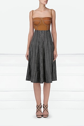 Burnt Orange and Black Dress by Esse