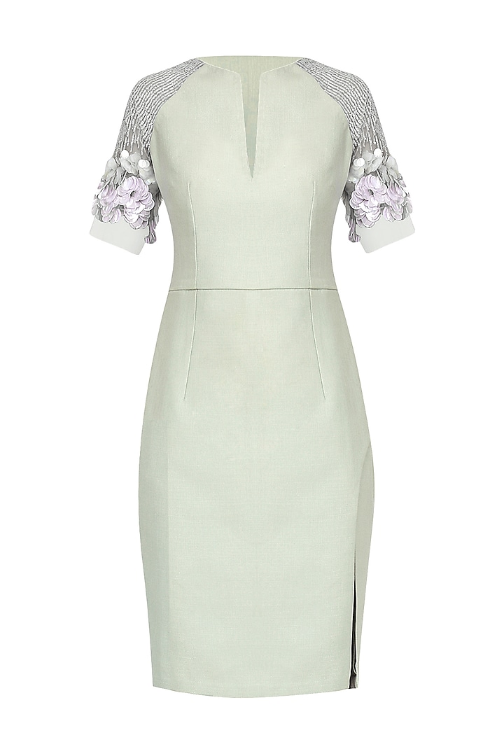 Mint green embroidered dress available only at Pernia's Pop Up Shop.