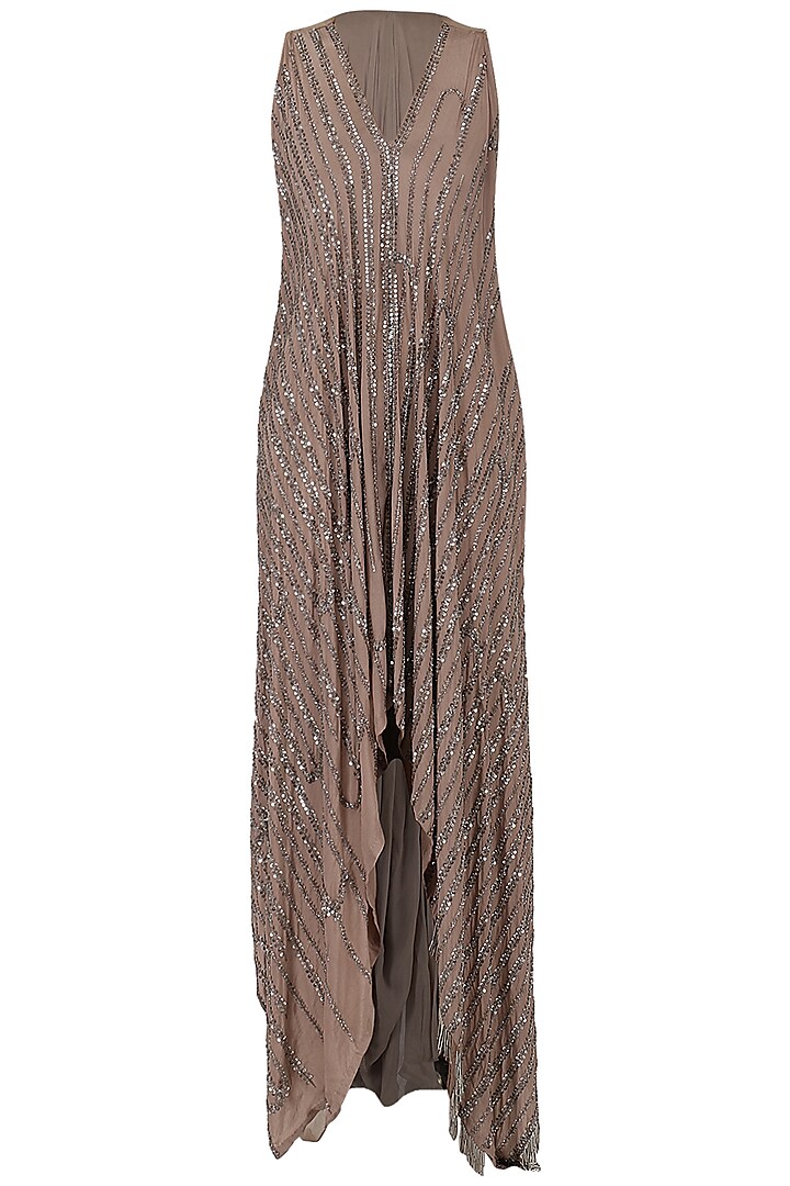 Dusty Pink Embroidered Asymmetrical Dress by Esse