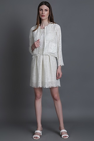 Ivory Viscose Jacket by Estera