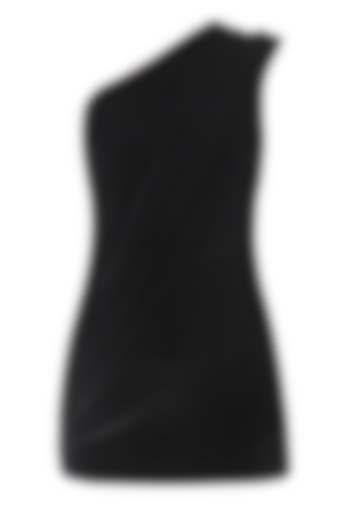 Black One Shoulder Drape Top by Esse Vie