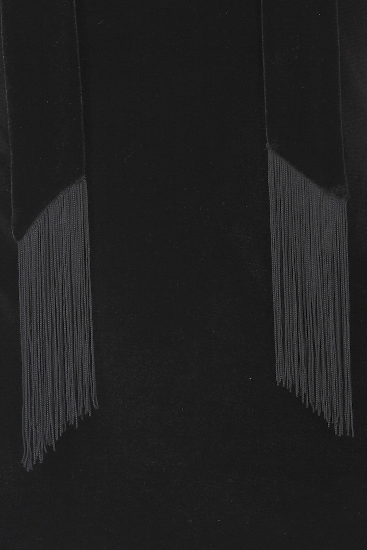 Black high neck tie up top with silk tassels available only at Pernia's Pop Up Shop.