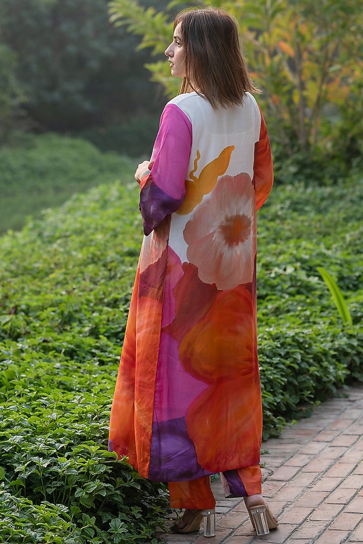 Ivory Viscose & Modal Digital Printed Kurta Set by ETAR at Pernia's Pop Up Shop