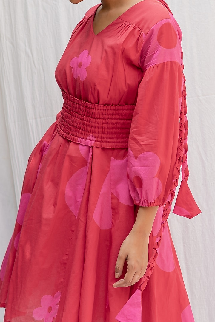 Pink Cotton Digital Printed Summer Dress by ETAR at Pernia's Pop Up Shop
