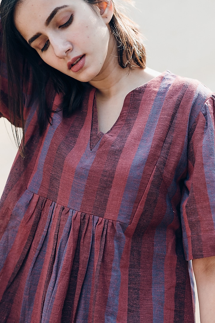 Multi-Colored Handwoven Cotton Top by ETAR at Pernia's Pop Up Shop