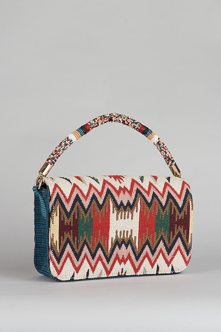 Multi-Colored Handloom Jacquard Cotton Handbag by Etcetera at Pernia's Pop Up Shop