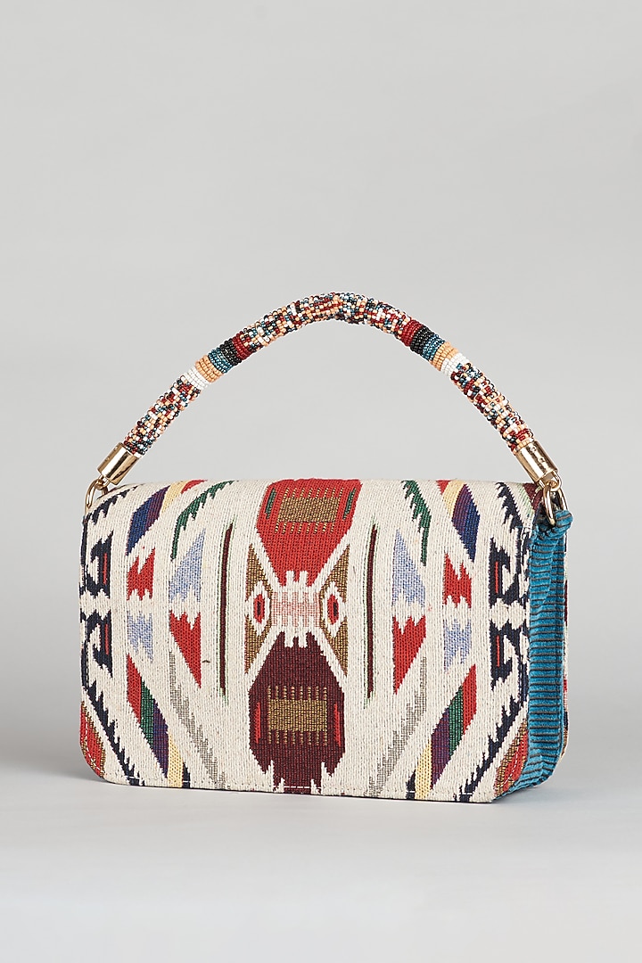 Multi-Colored Handloom Jacquard Cotton Handbag by Etcetera at Pernia's Pop Up Shop