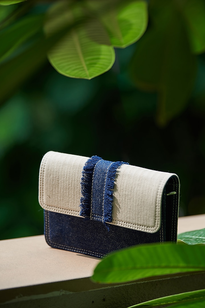 Off-White & Blue Denim Mini Bag by Etcetera