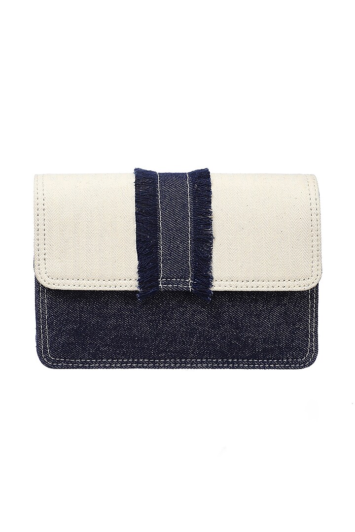 Off-White & Blue Denim Mini Bag by Etcetera at Pernia's Pop Up Shop
