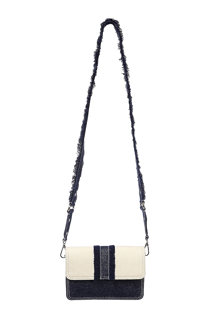 Off-White & Blue Denim Mini Bag by Etcetera at Pernia's Pop Up Shop