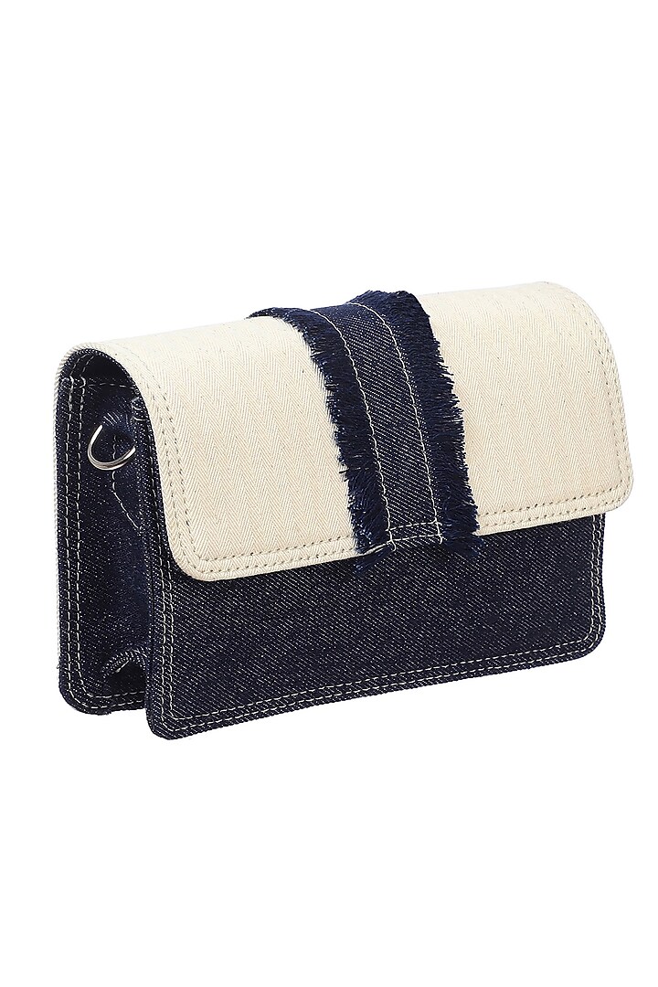 Off-White & Blue Denim Mini Bag by Etcetera at Pernia's Pop Up Shop