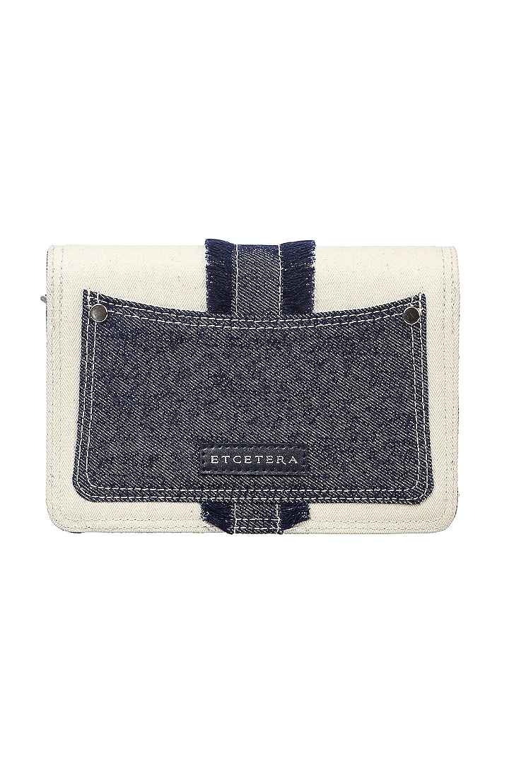 Off-White & Blue Denim Mini Bag by Etcetera at Pernia's Pop Up Shop