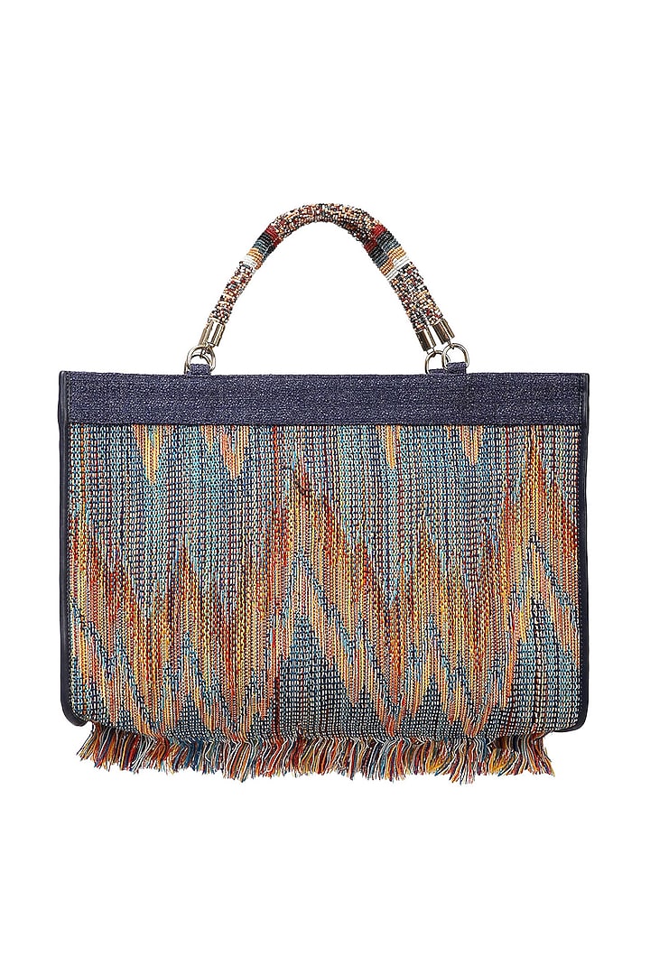 Blue Handloom Tote Bag by Etcetera at Pernia's Pop Up Shop
