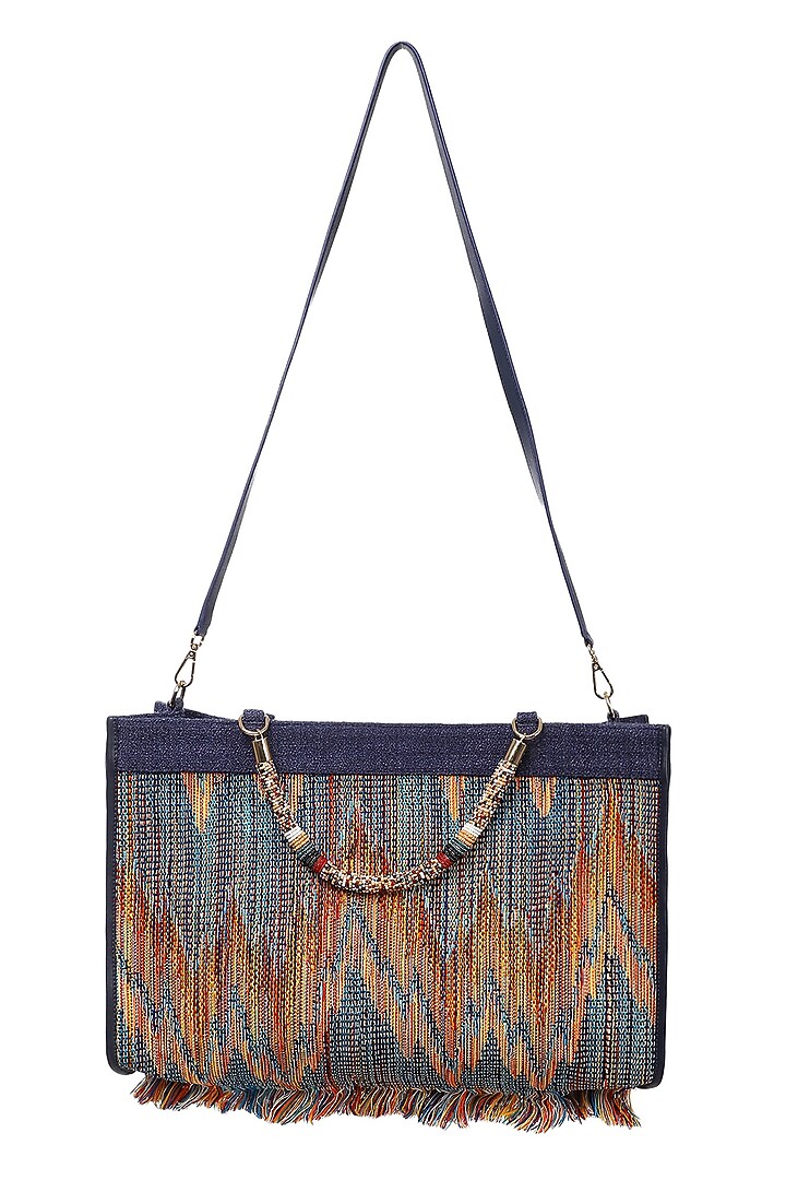 Blue Handloom Tote Bag by Etcetera at Pernia's Pop Up Shop