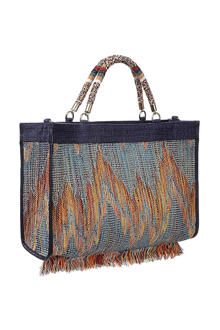 Blue Handloom Tote Bag by Etcetera at Pernia's Pop Up Shop
