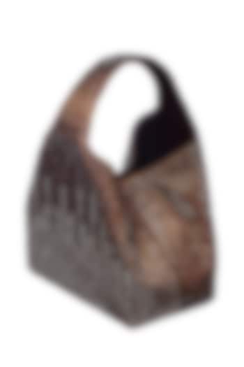 Copper & Wine Satin Rhinestone Embellished Handbag by Etcetera
