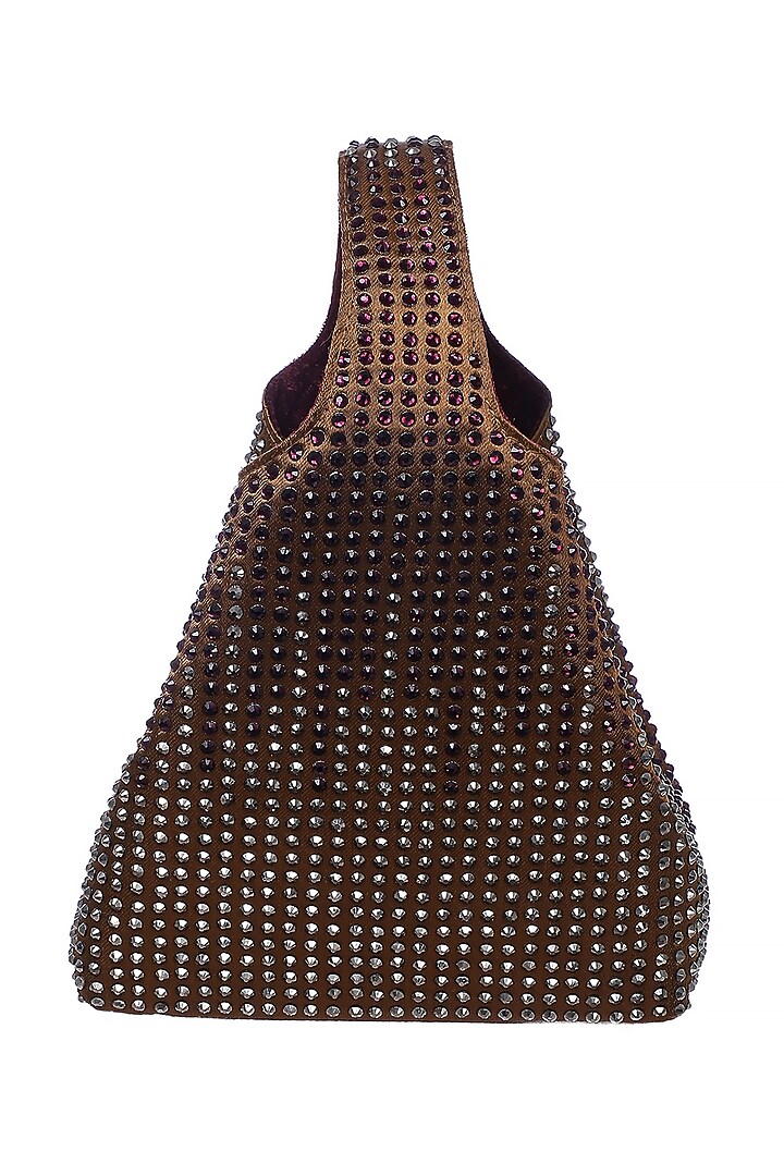 Copper & Wine Satin Rhinestone Embellished Handbag by Etcetera at Pernia's Pop Up Shop