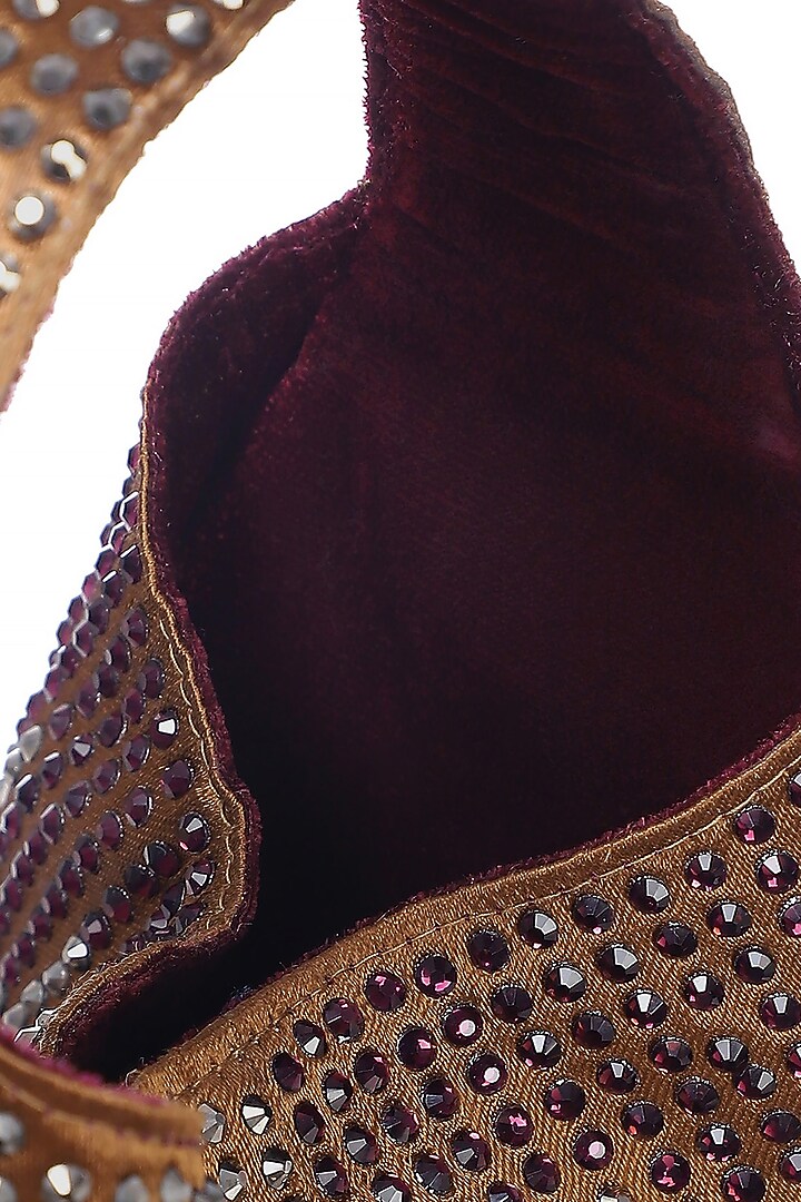 Copper & Wine Satin Rhinestone Embellished Handbag by Etcetera at Pernia's Pop Up Shop