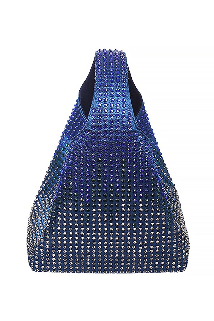 Blue & Green Satin Rhinestone Embellished Handbag by Etcetera at Pernia's Pop Up Shop
