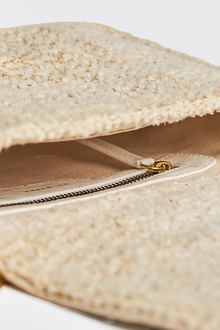 Off-White Cotton Pearl Embellished Handbag by Etcetera at Pernia's Pop Up Shop