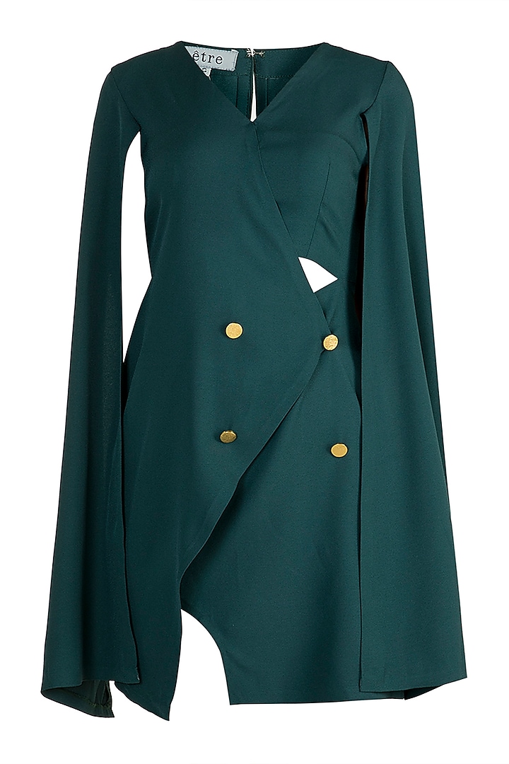 Teal Asymmetric Trench Dress by Etre