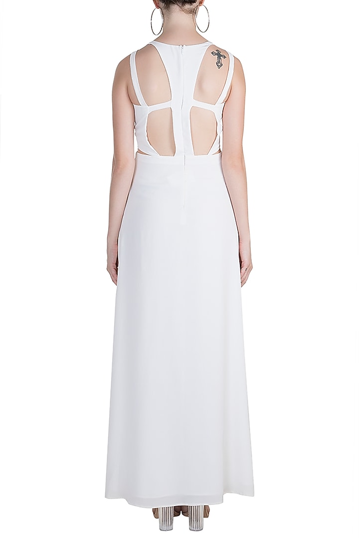 White Hand Embroidered Maxi Summer Dress by Etre at Pernia's Pop Up Shop