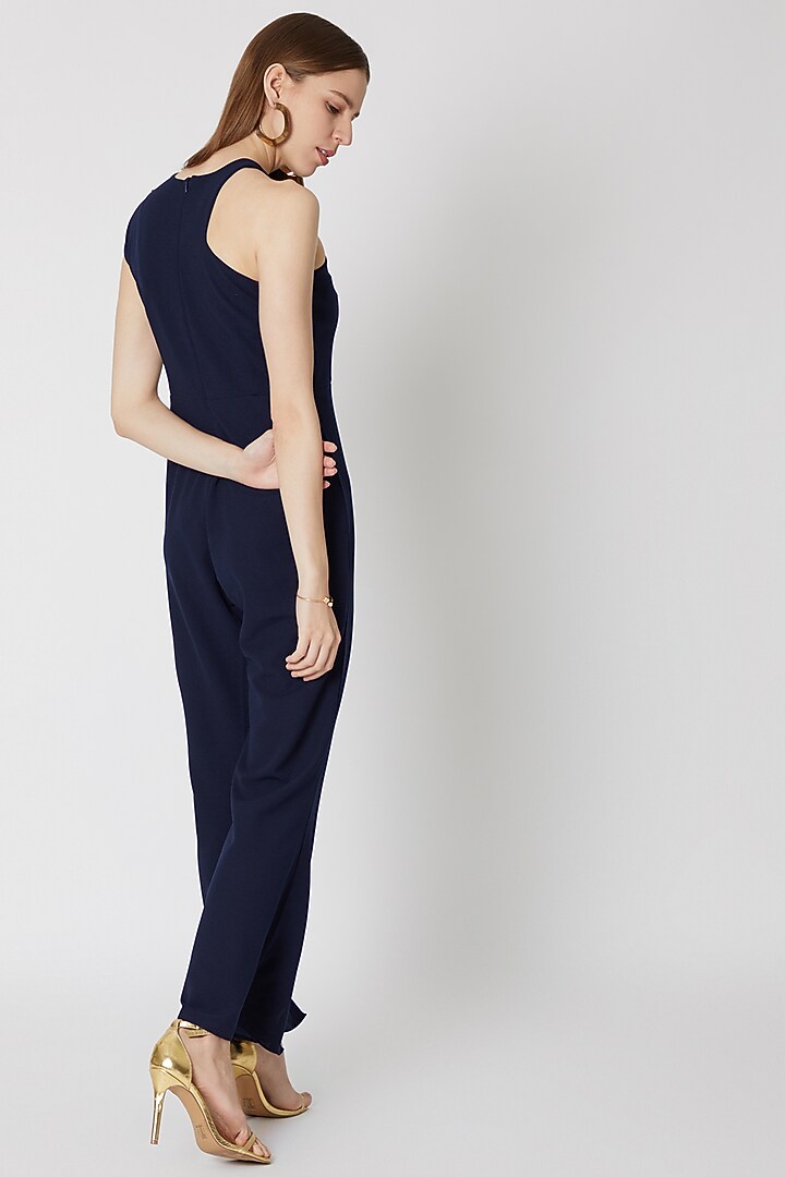 Navy Blue Jumpsuit With Buttons by Etre at Pernia's Pop Up Shop
