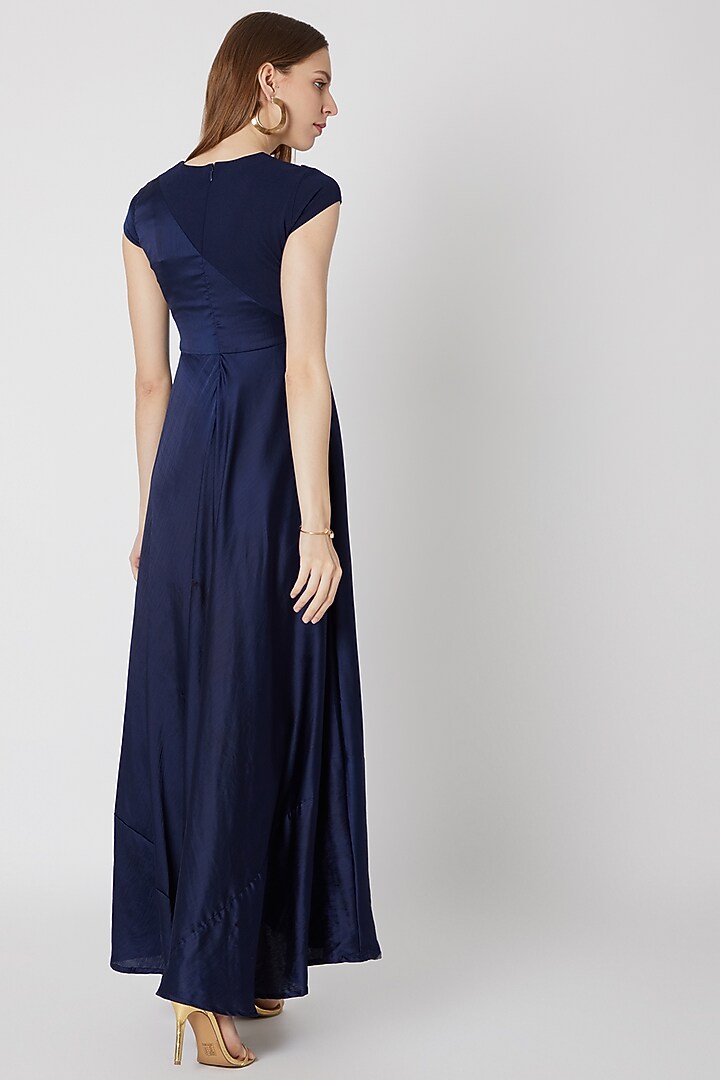 Navy Blue Flared Gown by Etre at Pernia's Pop Up Shop