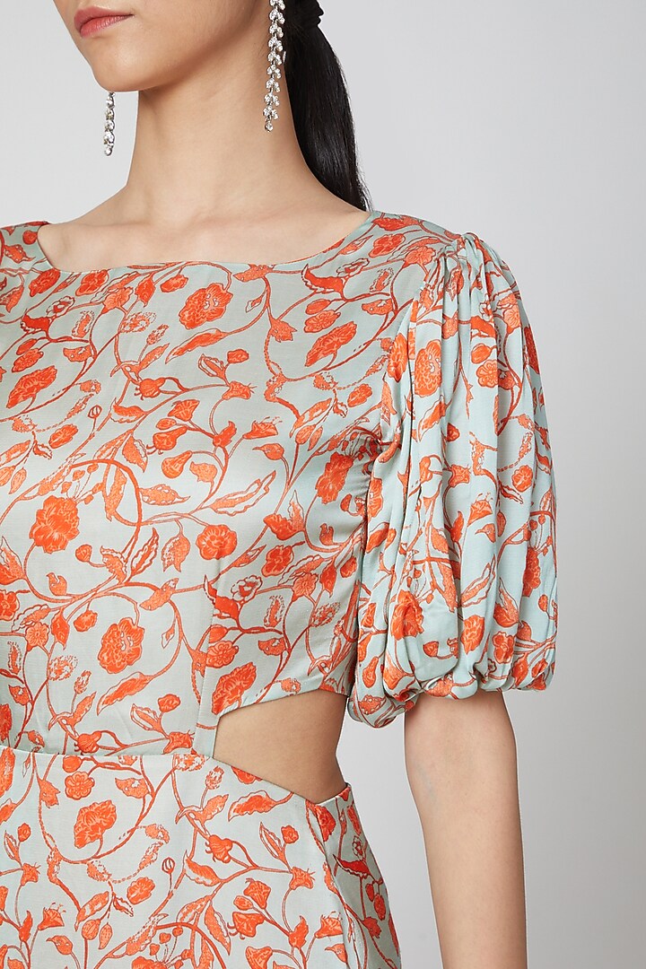 Mint Green Printed Midi Summer Dress by Etre at Pernia's Pop Up Shop