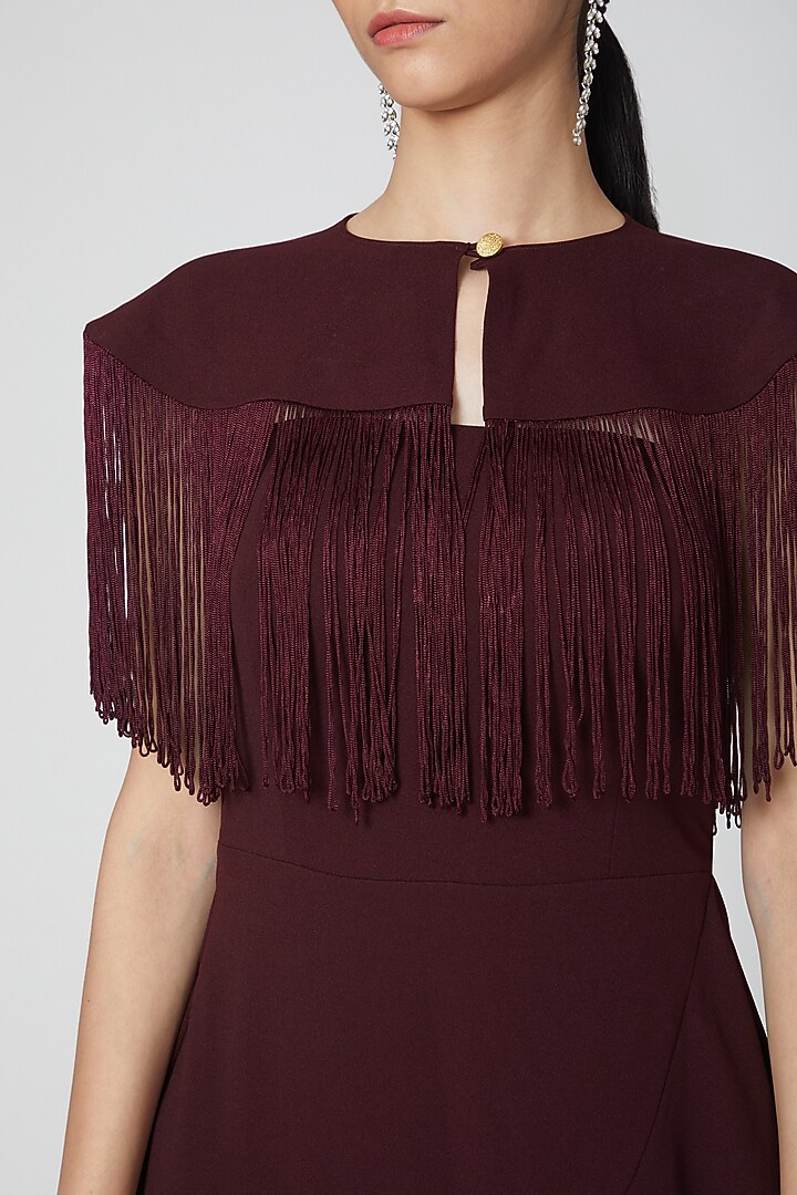 Wine Maxi Summer Dress With Cape by Etre at Pernia's Pop Up Shop