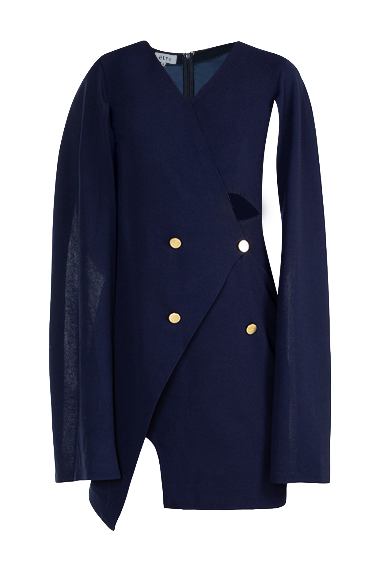 Navy Blue Asymmetric Trench Summer Dress by Etre at Pernia's Pop Up Shop