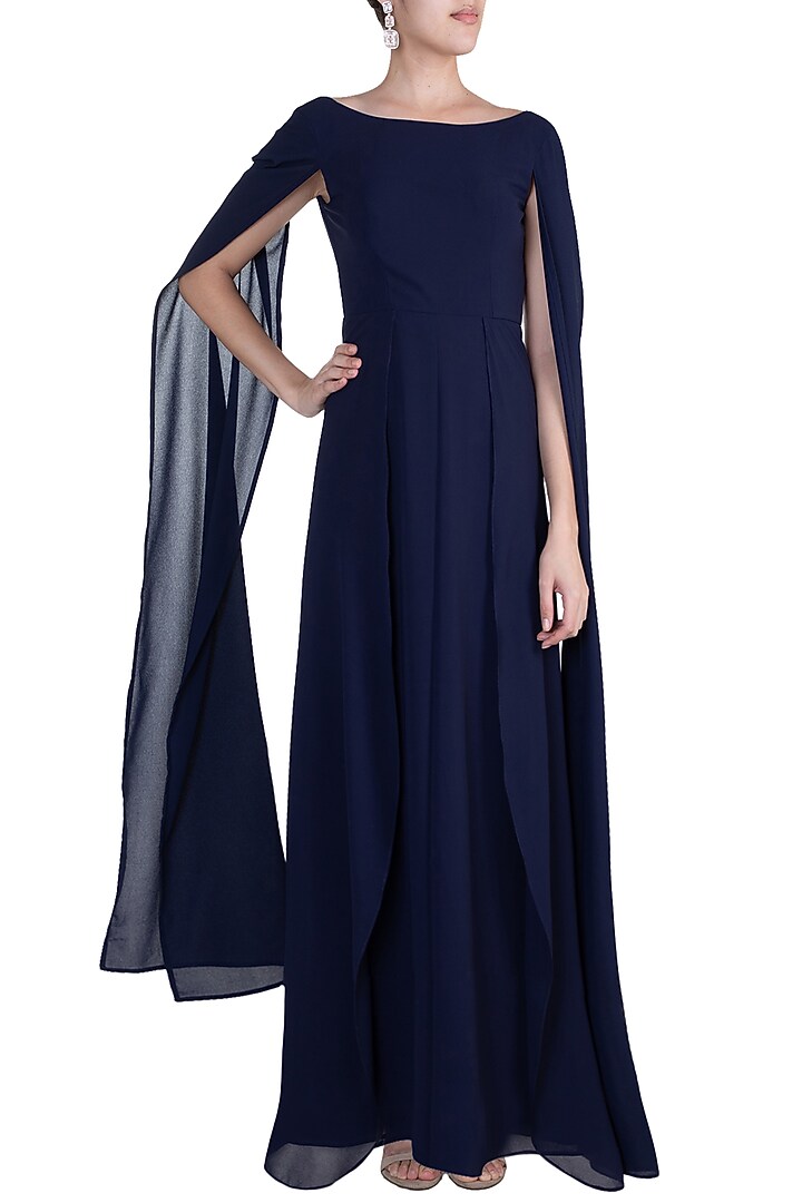 Navy Blue Cape Trail Maxi Summer Dress by Etre at Pernia's Pop Up Shop