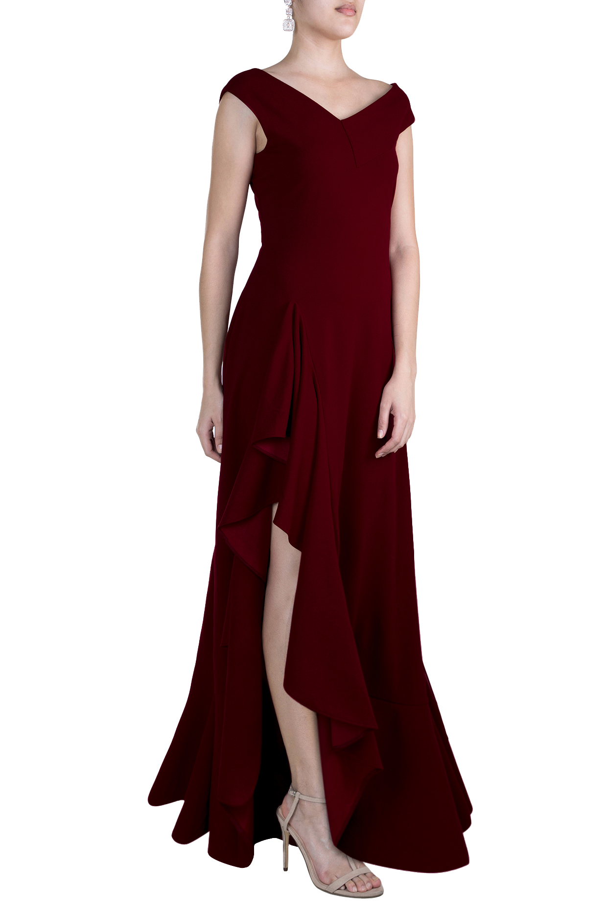 deep maroon dress