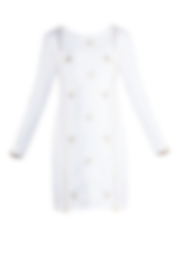 White Embellished Bodycon Mini Dress by Etre