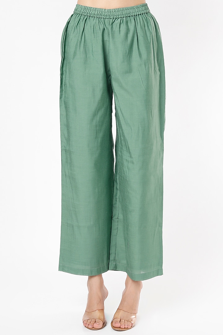 Sage Green Embroidered Kurta Set by Euphoria at Pernia's Pop Up Shop