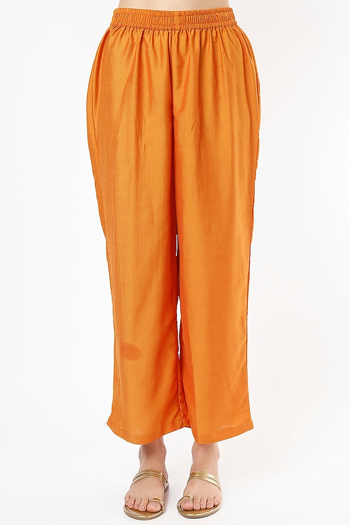 Saffron Yellow Embroidered Kurta Set by Euphoria at Pernia's Pop Up Shop