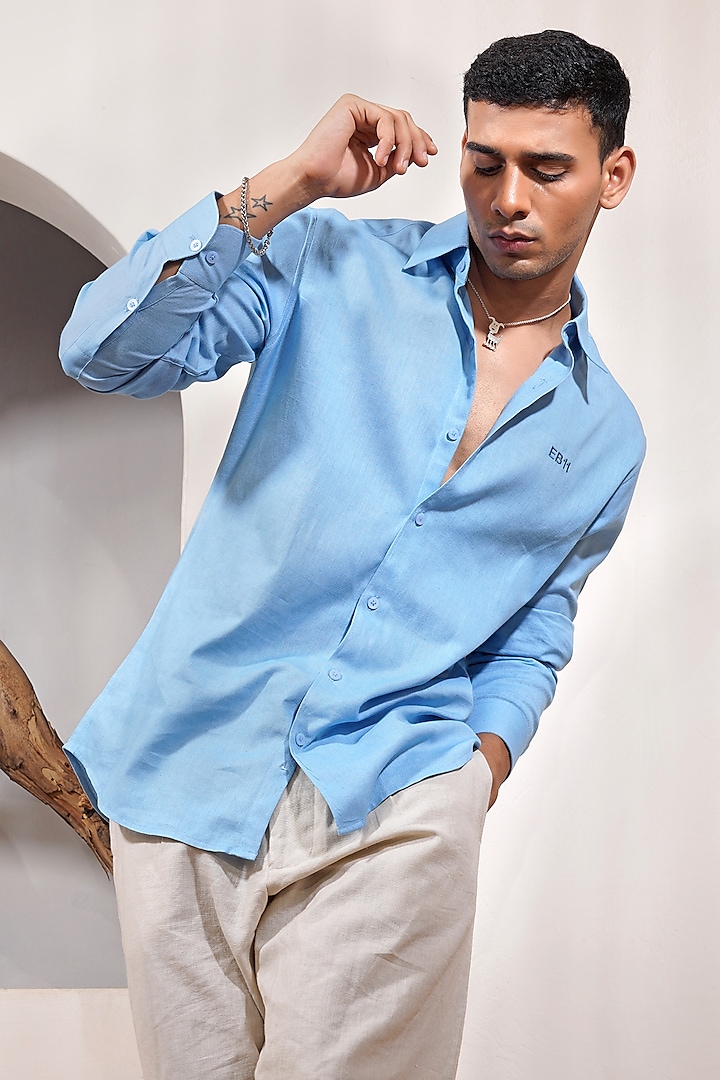 Light Blue Linen Shirt by Eleven Brothers