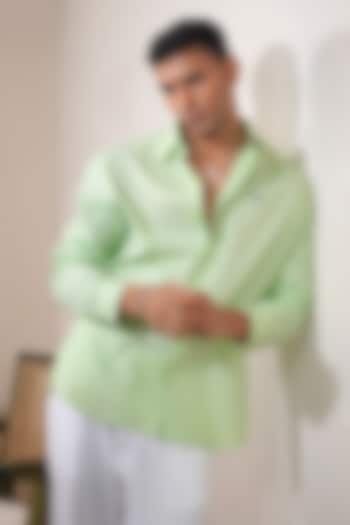 Light Green Linen Shirt by Eleven Brothers